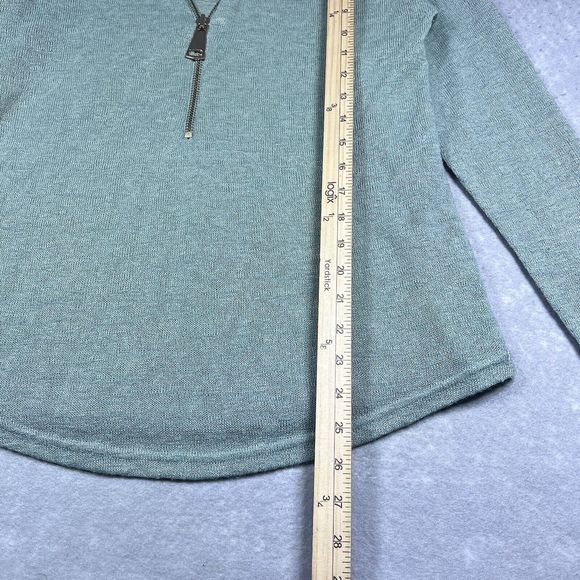 Soft Surroundings Sweater Womens Size Medium Green Sage 1/2 Zip Pullover - Picture 9 of 13